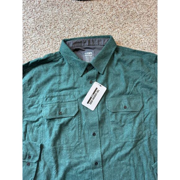 CQR 2XL Long sleeve, button down, shirt, Heavy Green Flannel; NWT - Picture 10 of 11